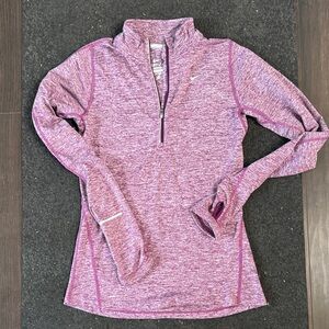 Nike Women's Heathered Purple Quarter-Zip Sweatshirt - XS